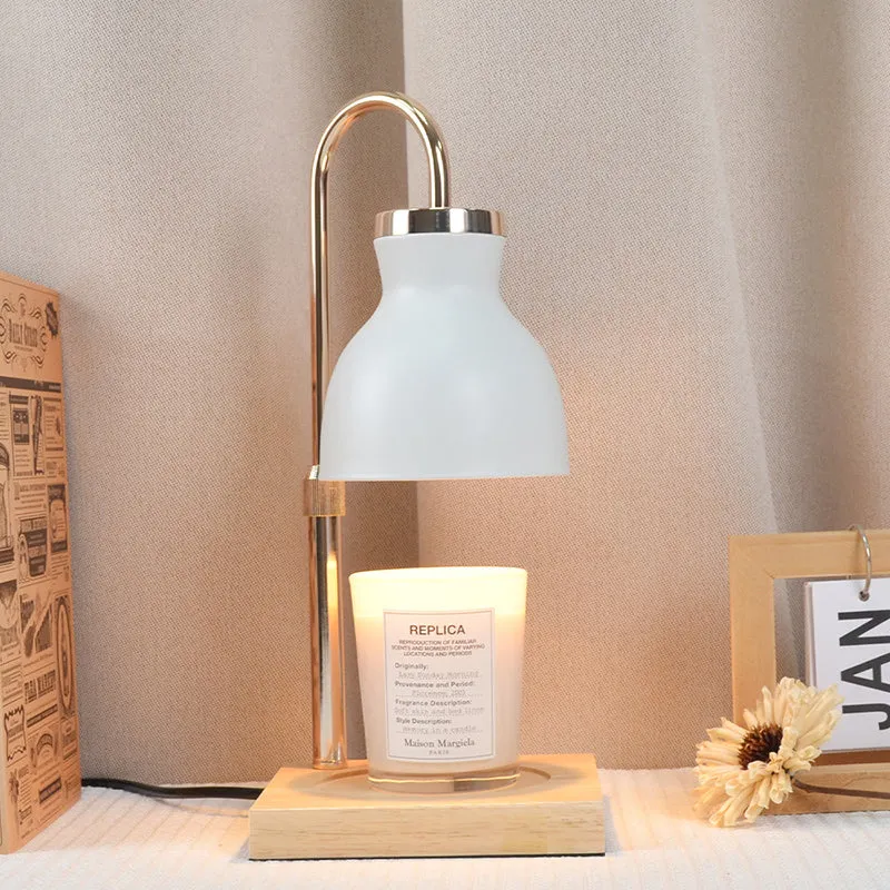 Contemporary Simplicity Iron Wood Square Base 1-Light Melting Wax Table Lamp For Bedroom mysite