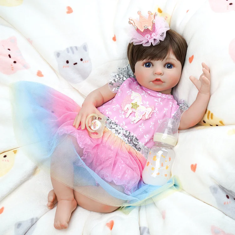 Babeside 20'' Lifelike Reborn Baby Doll Pink Suit Blue Eyes Adorable ...