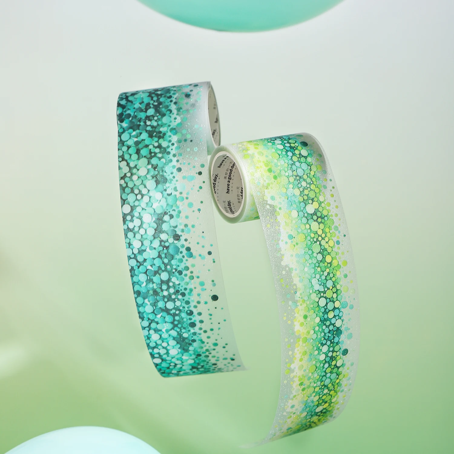 PET 테이프 - 50mm*200cm 도트 인스피레이션 시리즈 빈티지 컬러풀 도트 조경