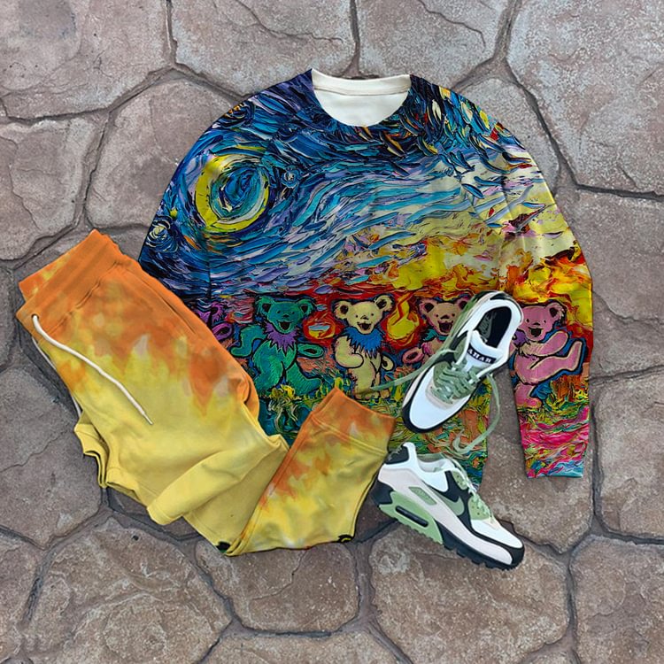 2021 New Arrival Vintage Men's Print Sweatshirt 4470