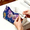 Purple Butterfly DIY PULeather Diamond Painting Tissue Box for Adults Beginners Gem Art Painting Napkin Holder for Living Room Bedroom Bathroom Table Decor