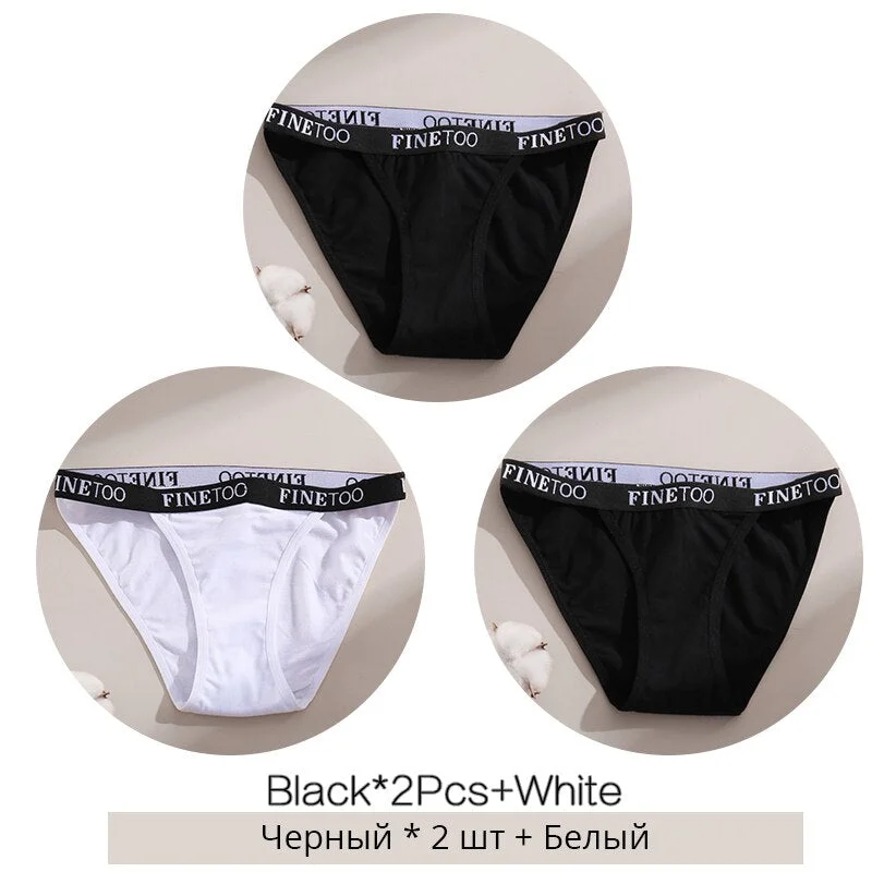FINETOO M-XL Low Waist Underpants Women Letter Cotton Panties Soft Underwear Female Lingerie Ladies Briefs Girls Fashion Panty