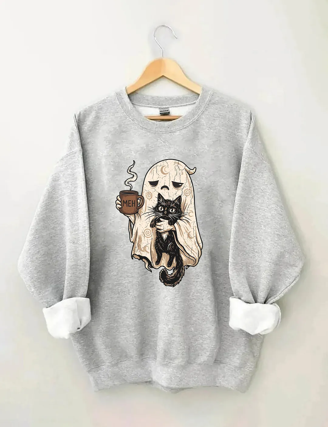 Ghost & Coffee Cat Sweatshirt