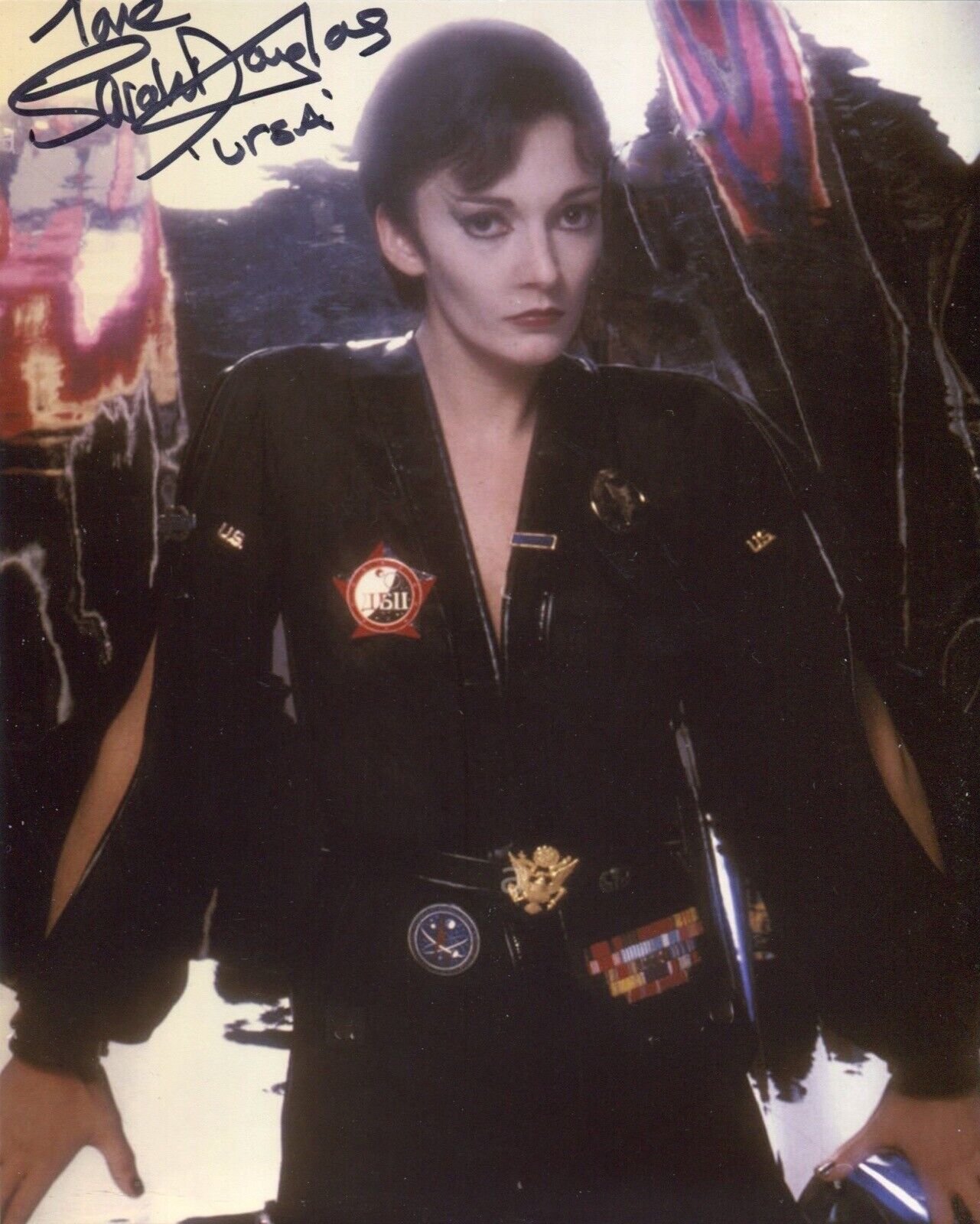 Actress Sarah Douglas signed SUPERMAN 2 movie Photo Poster painting