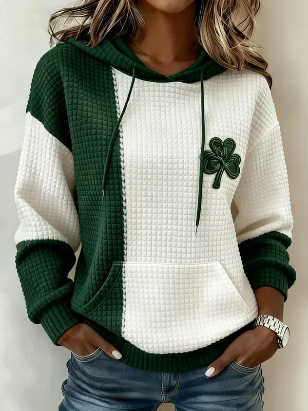 Women's St. Patrick's Day Shamrock Art Print Hoodie