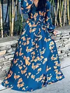 Bohemia Printed Loose Long Sleeves Maxi Dress