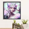 Diamond Painting -5D Full Round Drill Tiger Butterfly Girl(40*40 CM)