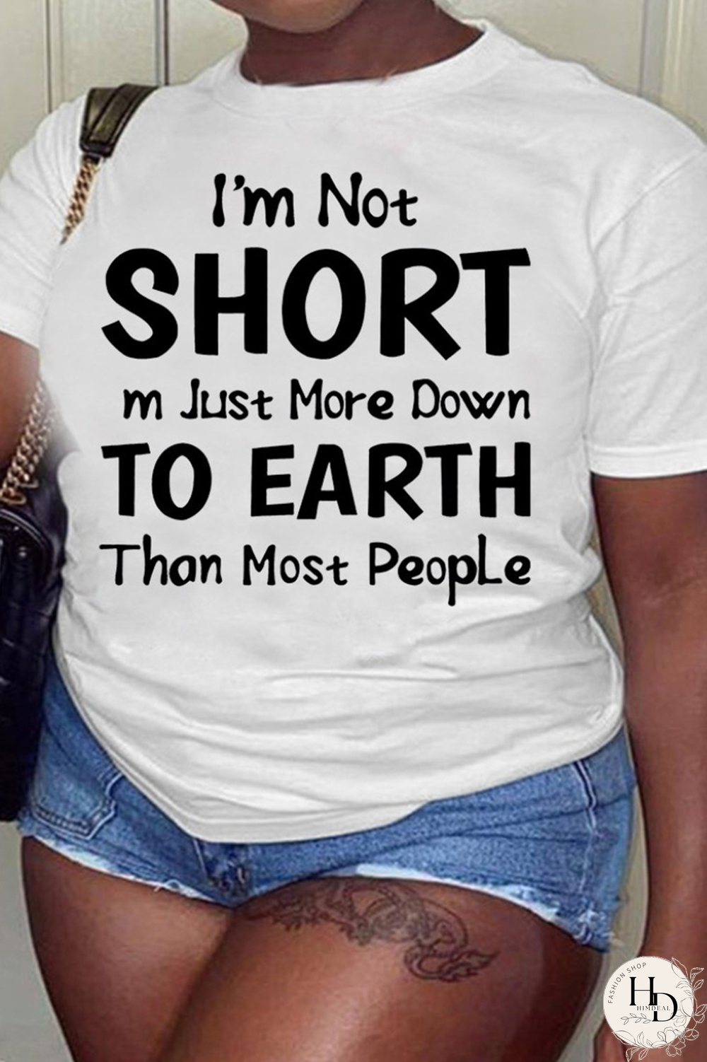 White Fashion Street Print Split Joint Letter O Neck T-Shirts