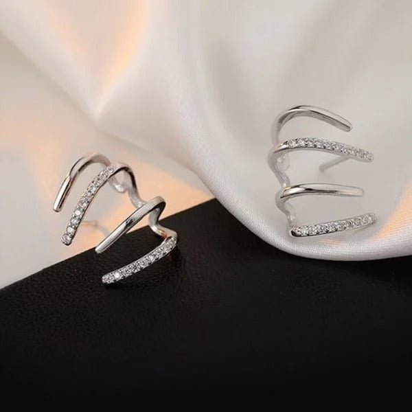 Shiny Crystal Four Prong Earrings