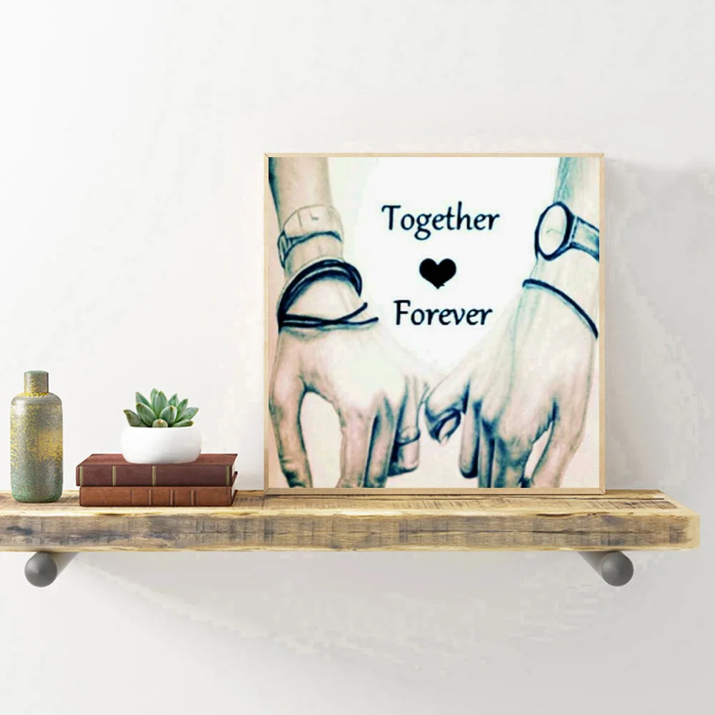 Diamond Painting - Full Round Drill - Lovers Hold Hands(30*30cm)