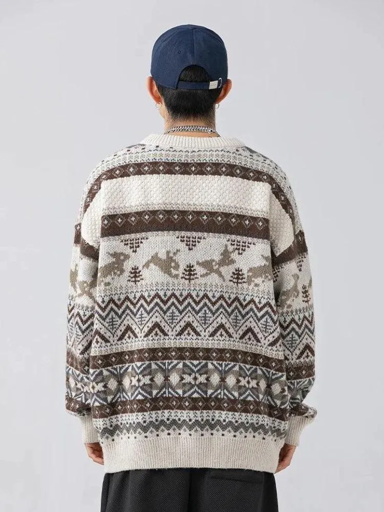 Brownm Rabbits Knitted Sweater