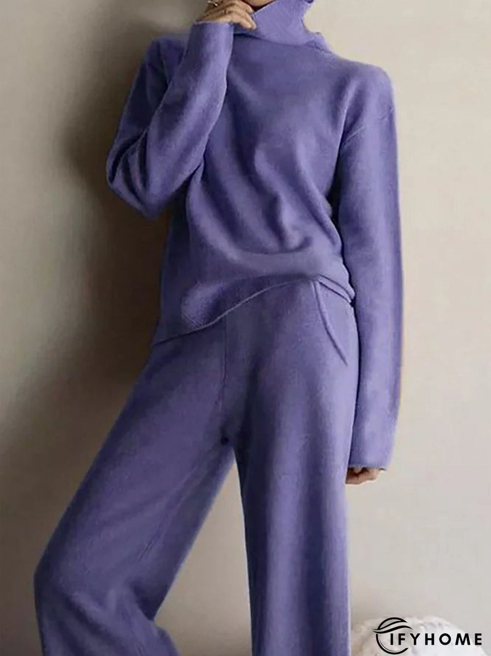 Plain Long Sleeve Casual Two Piece Set | IFYHOME