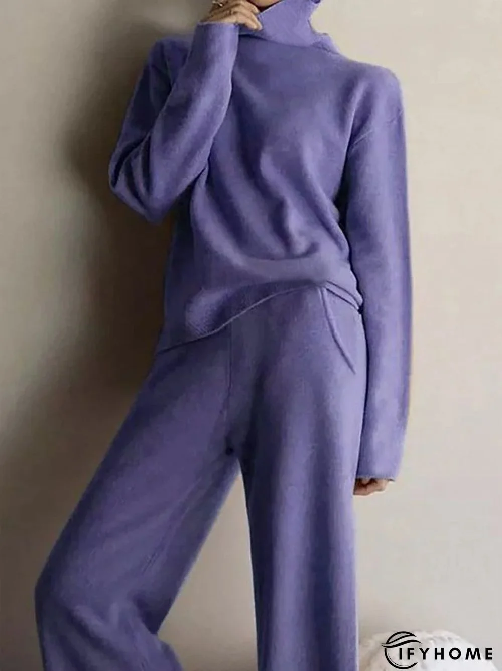 Plain Long Sleeve Casual Two Piece Set | IFYHOME