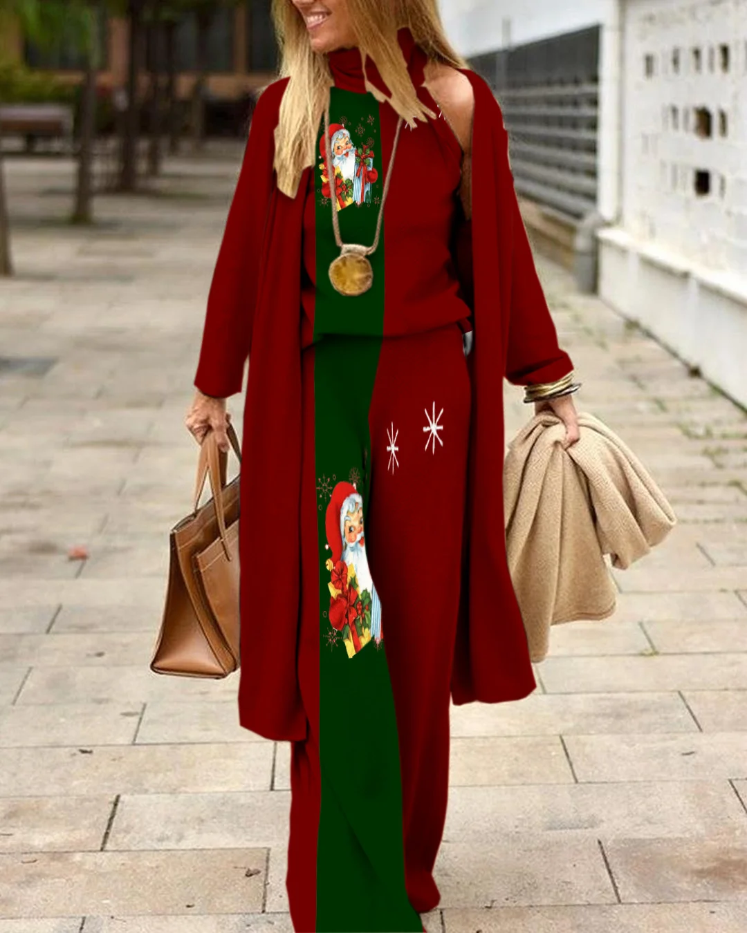 Herringbone Sweater Three-Piece Suit bfe4
