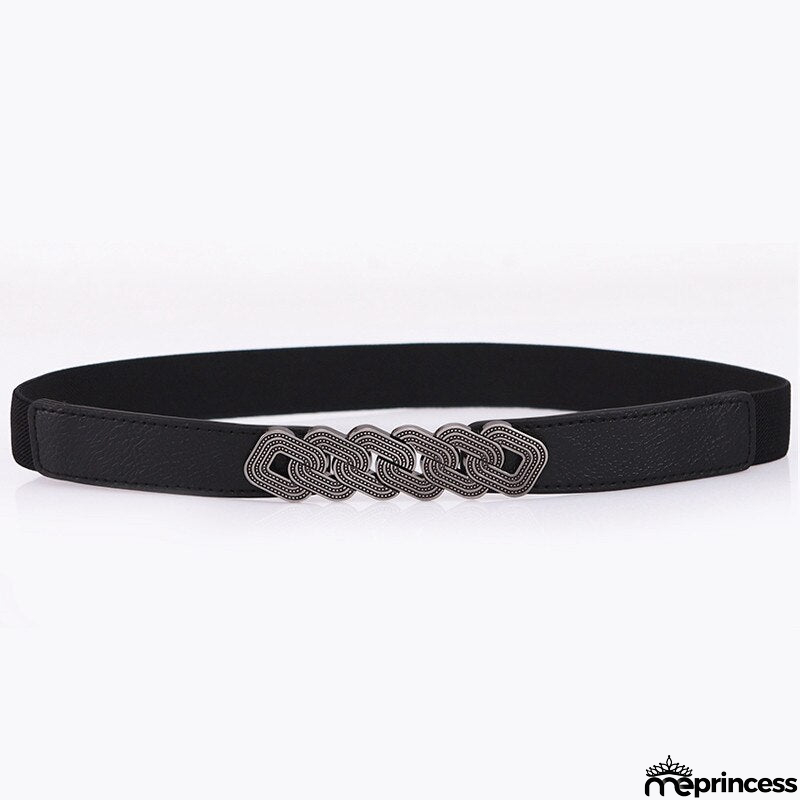 Women's Spandex Elastic Waist Buckle Closure Cummerbund Belts