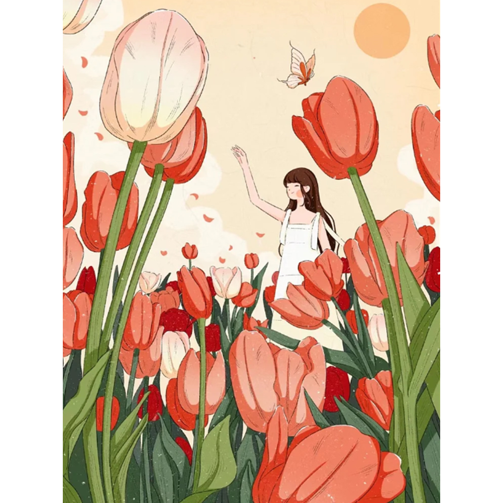 Tulip 30*40cm(canvas) full round drill diamond painting
