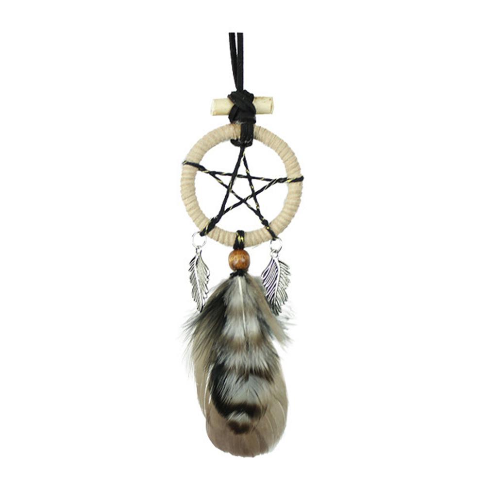 

Retro Mini Star Feather Dream Catcher Car Pendant Home Wall Hanging Decor, 501 Original