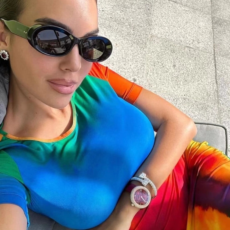 Vintage Style Classic Style Geometric Pc Oval Frame Full Frame Glasses