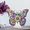 (US Local)2D DIY Butterfly Irregular Shaped Drilling Diamond Painting Clock Art Craft