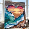 Framed Love Beach-Paint By Numbers Acrylic Painting 30*40Cm With Color Box 5Ml（18Colors）