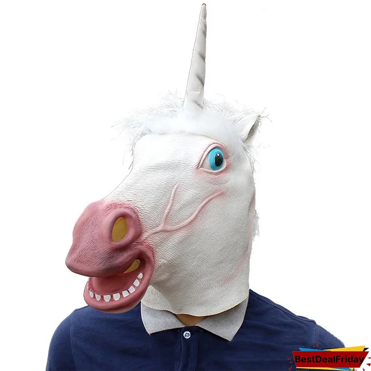 Halloween Unicorn Mask Halloween Animal Party Full Head Mask