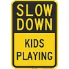 Yard Road Outdoor&ldquo;SLOW DOWN KIDS PLAYING&rdquo; - Vintage Metal Signs(8*12Inch/12*24Inch) - Warning