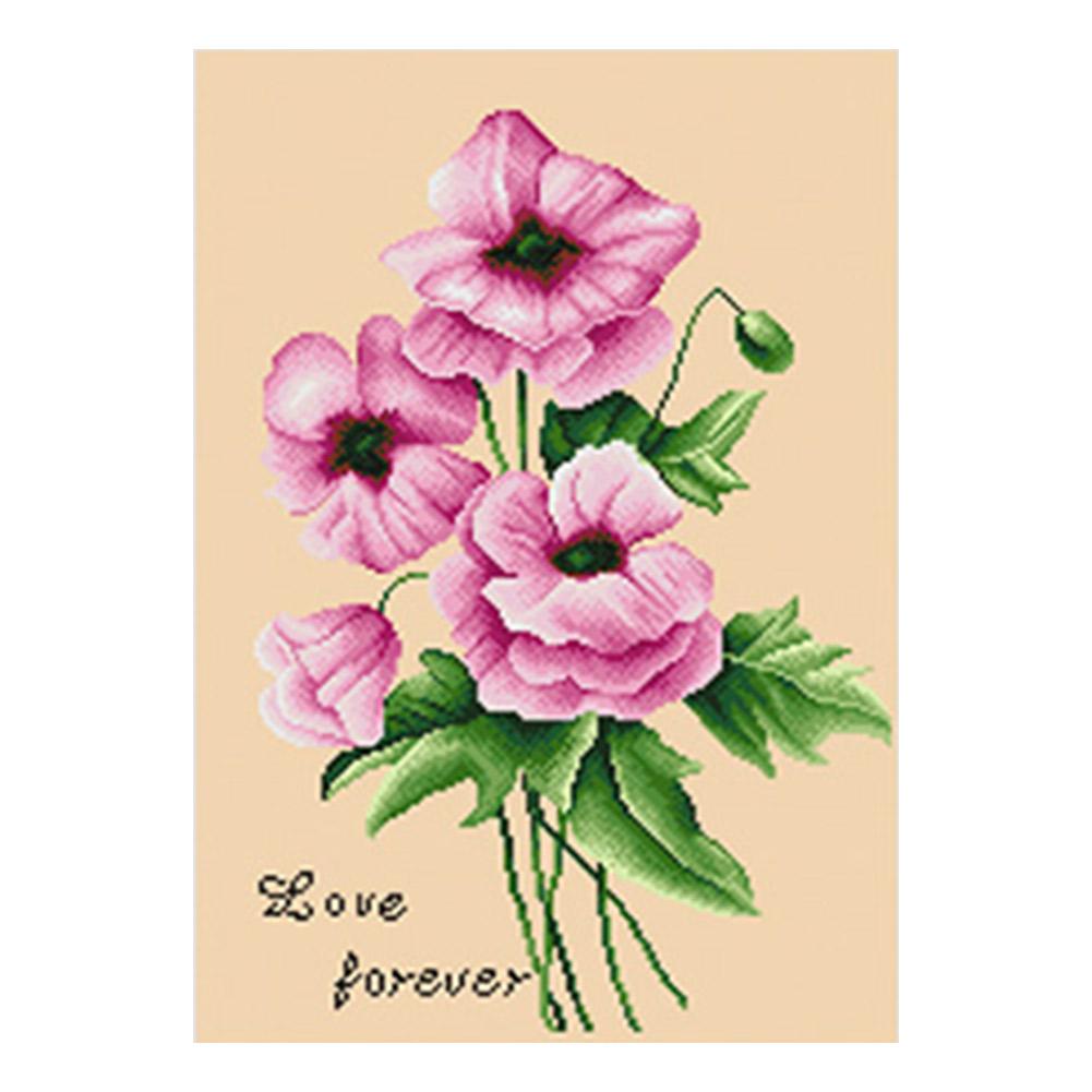 

Flowers - 11CT Stamped Cross Stitch - 57*43CM, 501 Original