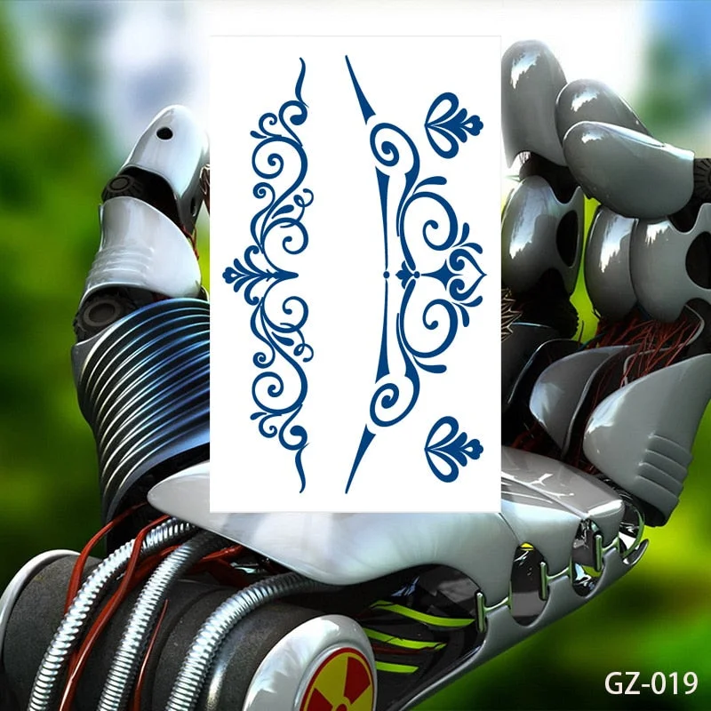 Temporary Tattoos Stickers Geometry Flower Snake Scorpion Juice Ink Lasting Waterproof Arm Chest Waist Hip Realistic Fake Tatoo