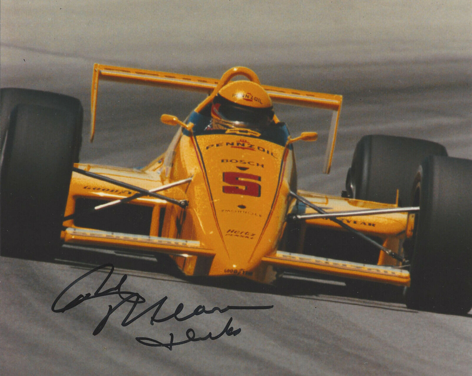 RICK MEARS SIGNED AUTHENTIC 4X INDY 500 WINNER 8x10 Photo Poster painting w/COA ROCKET DRIVER