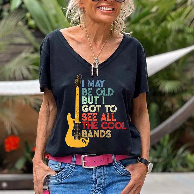 I May Be Old But I Got To See All The Cool Bands Print Women's T-shirt socialshop