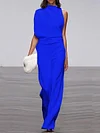 High-Neck Sleeveless+Wide Leg Jumpsuit
