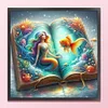 (Multi Style)Mermaid In The Book-Full Embroidery 3 Strands 11CT Stamped Cross Stitch-50*50CM