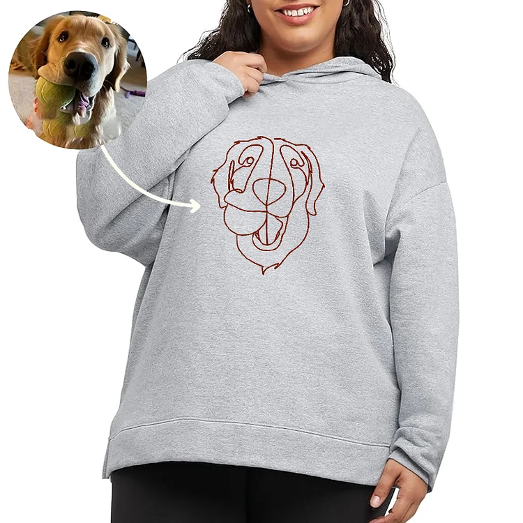 Plus Size Custom Photo Embroidered Hoodie Sweatshirt T-shirt