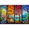 (Stamped/Counted) Four Seasons - 11CT Cross Stitch 60*40CM(glass painting cross stitch)(Big Size)