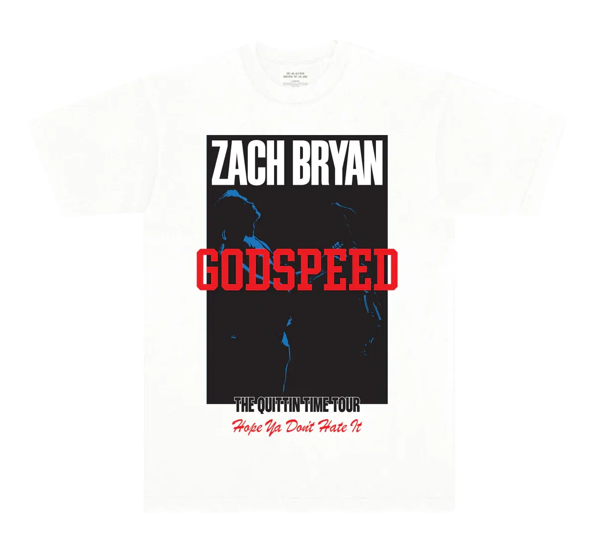 "zach bryan godspeed tour t shirt white"