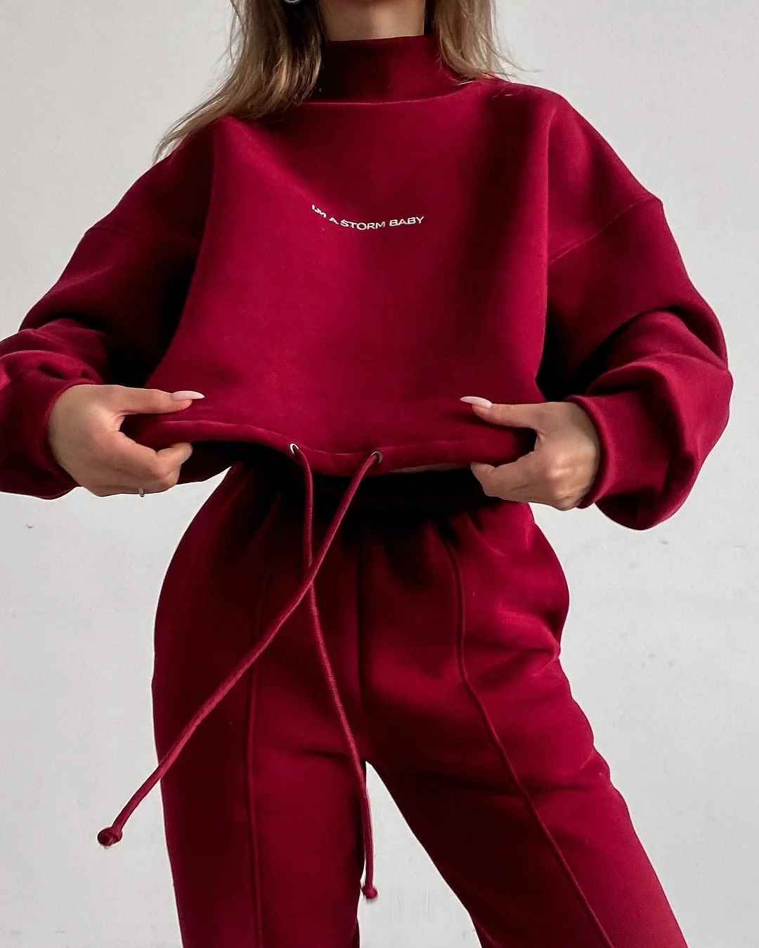 Women's Printed Sweatshirt Suit Two Piece Set