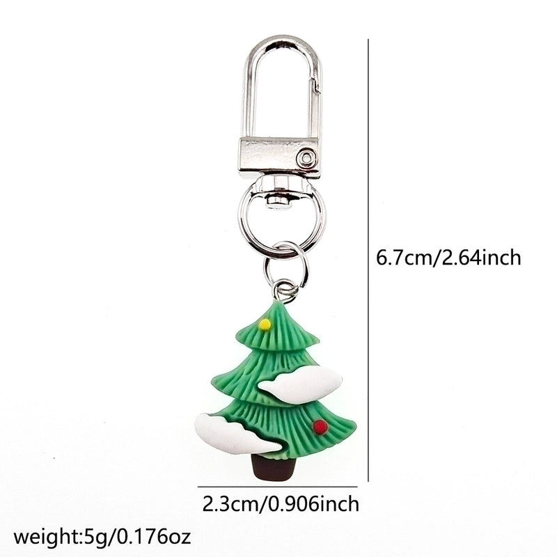 Cute Minimalist Snowman Snowflake Elk Alloy Resin Christmas Keychain