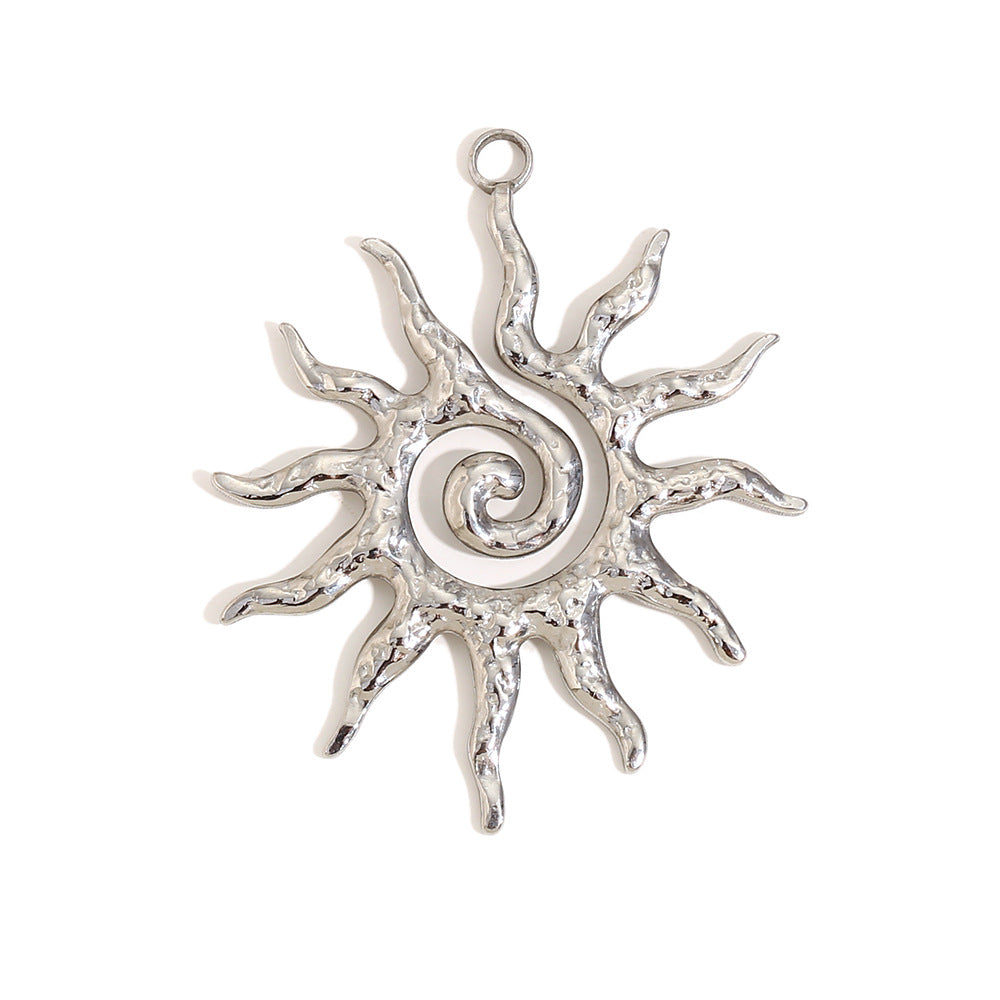 Ins Fashion Niche Design Personality Hot Pendant Stainless Steel 18K Gold Plated Sun Earrings For Women