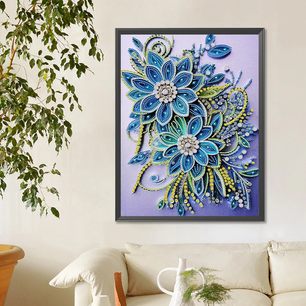 Diamond Painting - Partial Special Shaped Drill - Flower(Canvas|30*40cm)