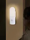 Rechargeable Motion Sensor Night Light Soft Glow Eye-Friendly Versatile Placement Minimalist Wood Battery Operated Shower Lamp for Wardrobe Hallway Closet Stairs