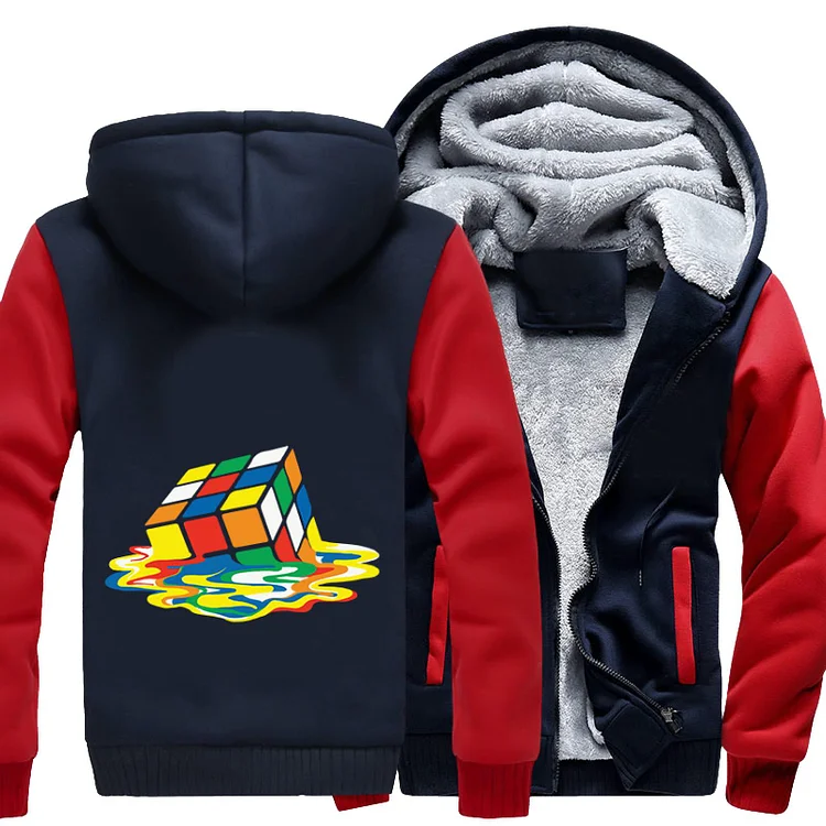 Melting Into Water, Rubik Cube Fleece Jacket