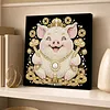 DIY Pearl Painting Pig for Home Wall Decor with Frame(30x30cm)