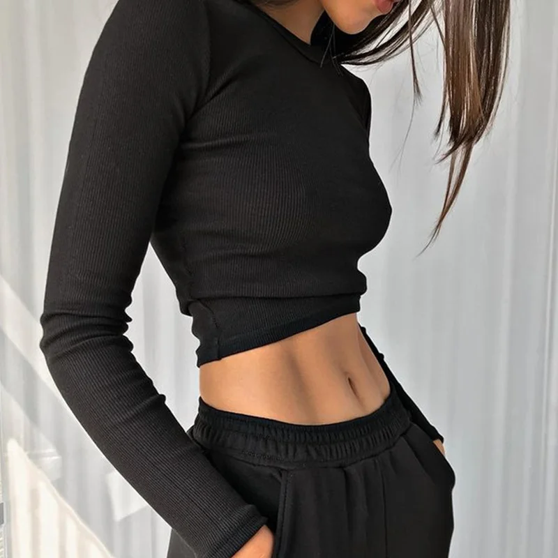 Ueong Ueong New Bai Fumei Sexy Tight Round Neck Jacket Show Thin Long-Sleeved T-Shirt Bottom Shirt