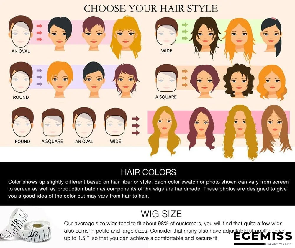 Chemical Fiber Wig Female Headgear Dyed Long Bangs Medium and Long Curly Hair | EGEMISS