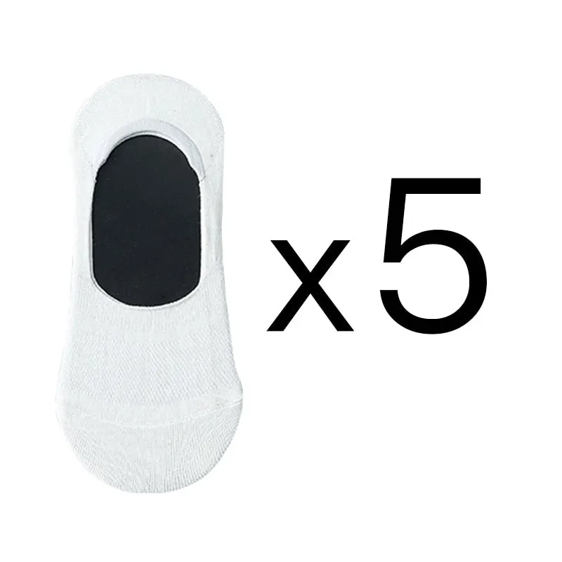 5 Pairs/lot Solid Mesh Women's Short Socks Pack No Show Invisible Socks Cotton Summer Breathable Thin Boat Sock Japanese Fashion