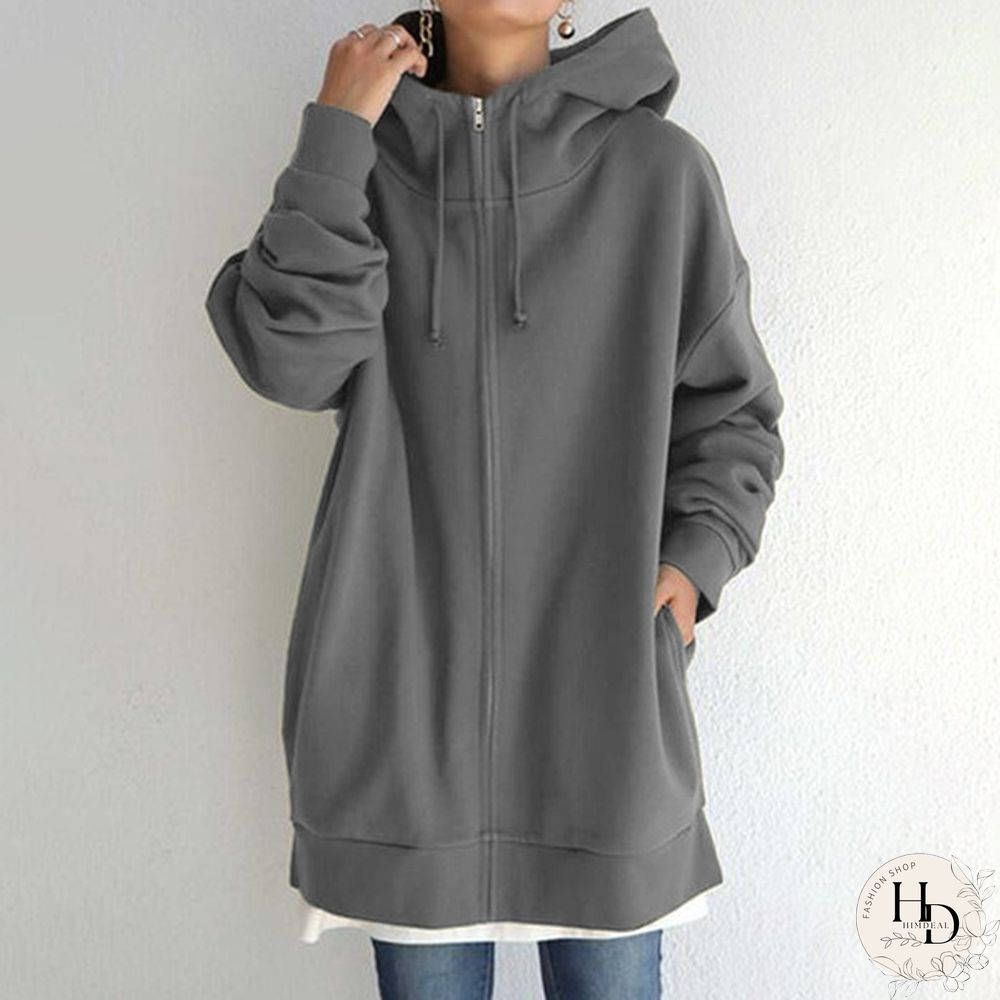 Women Winter Oversized Warm Casual Sweatshirt Tunic Coat Jackets Hoodie Cardigan Loose Outerwear