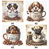 (Multi-Style) Dog Coffee Cup-11CT Stamped Cross Stitch 40*40cm/15.75*15.75in tapestrymarket
