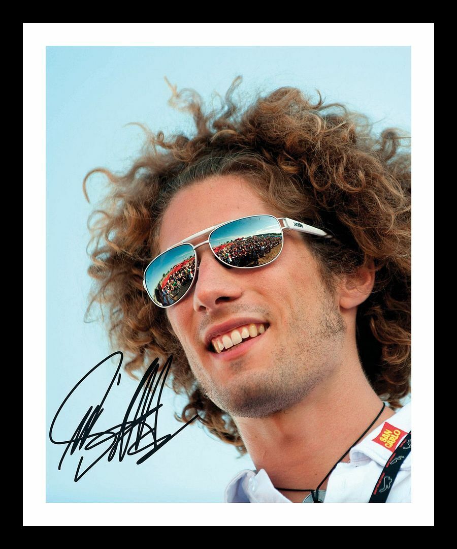 Marco Simoncelli Autograph Signed & Framed Photo Poster painting 1