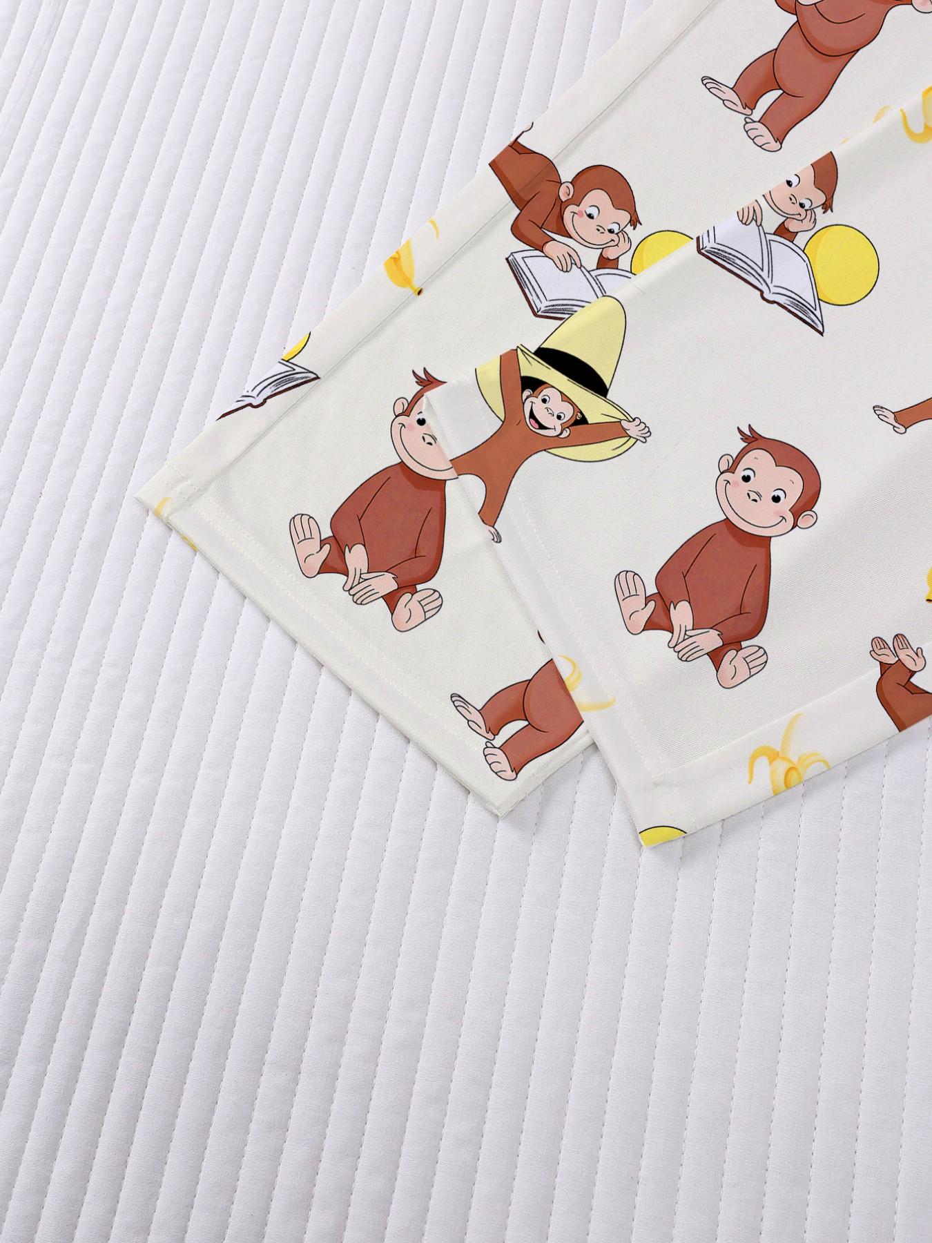 Curious George Women's Sleepwear Set, Loungewear, Matching, Short Sleeve & Long Shorts, Fitted, Comfortable Home Wear, Three-Piece Pajama Suit, Pjs