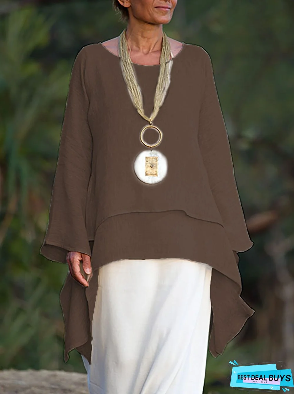 Long Sleeve Asymmetrical Casual Paneled Top